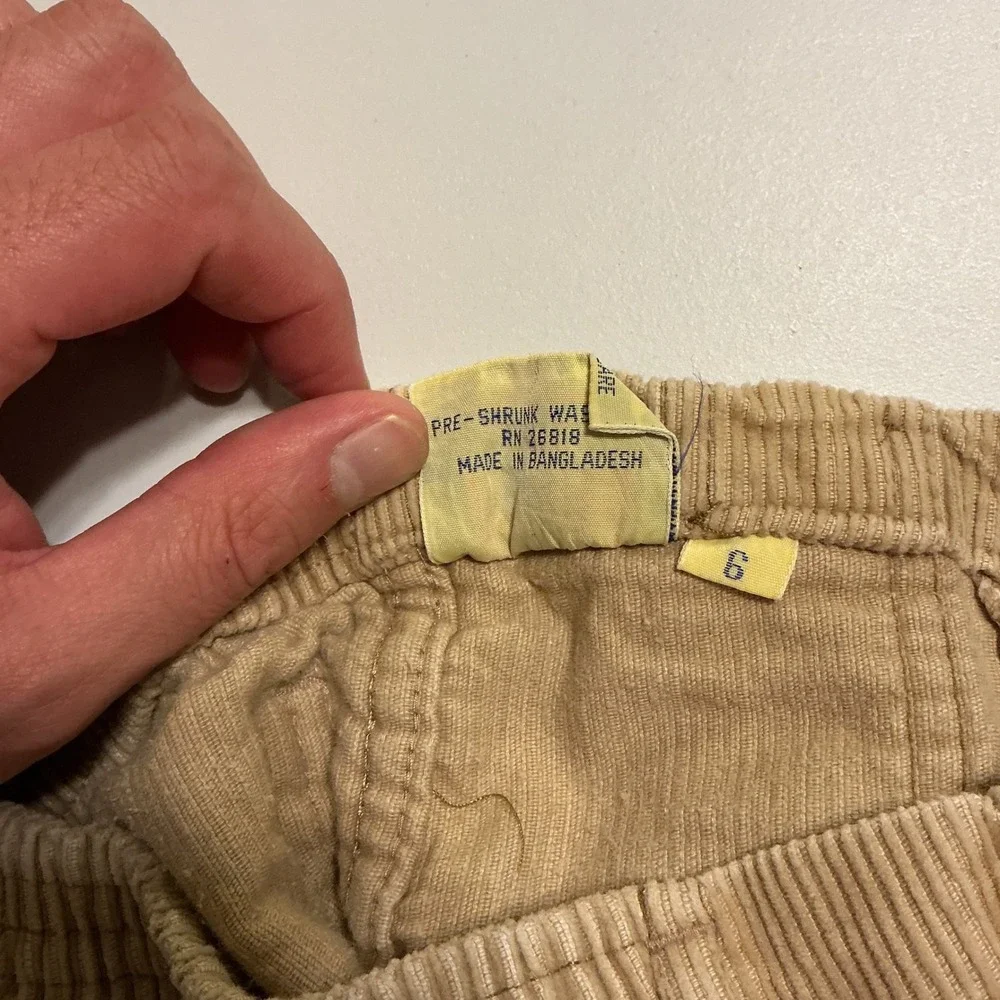 VTG Y2K Weeds Corduroy Shorts‎ Kids Sz 6 Tan Cotton Retro Boho Neutral Earthy